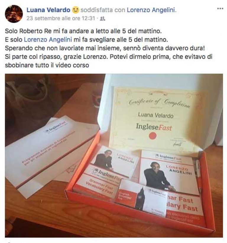 Luana Velardo testimonianza AS IngleseFast