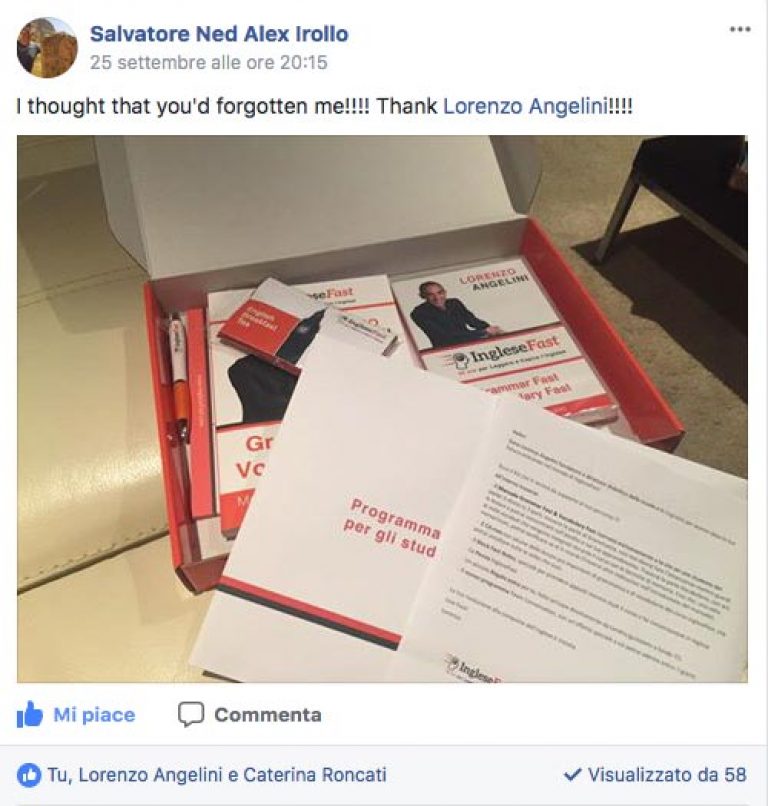 Salvatore Ned Alex Irollo testimonianza AS IngleseFast