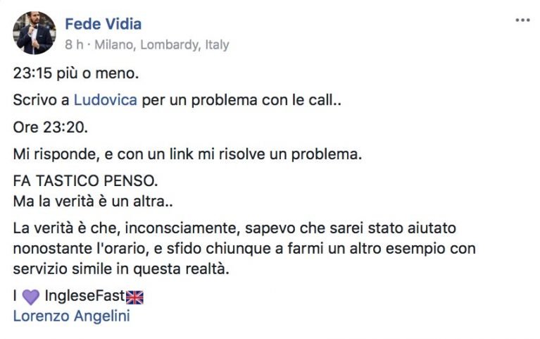 Fede Vidia testimonianza IngleseFast
