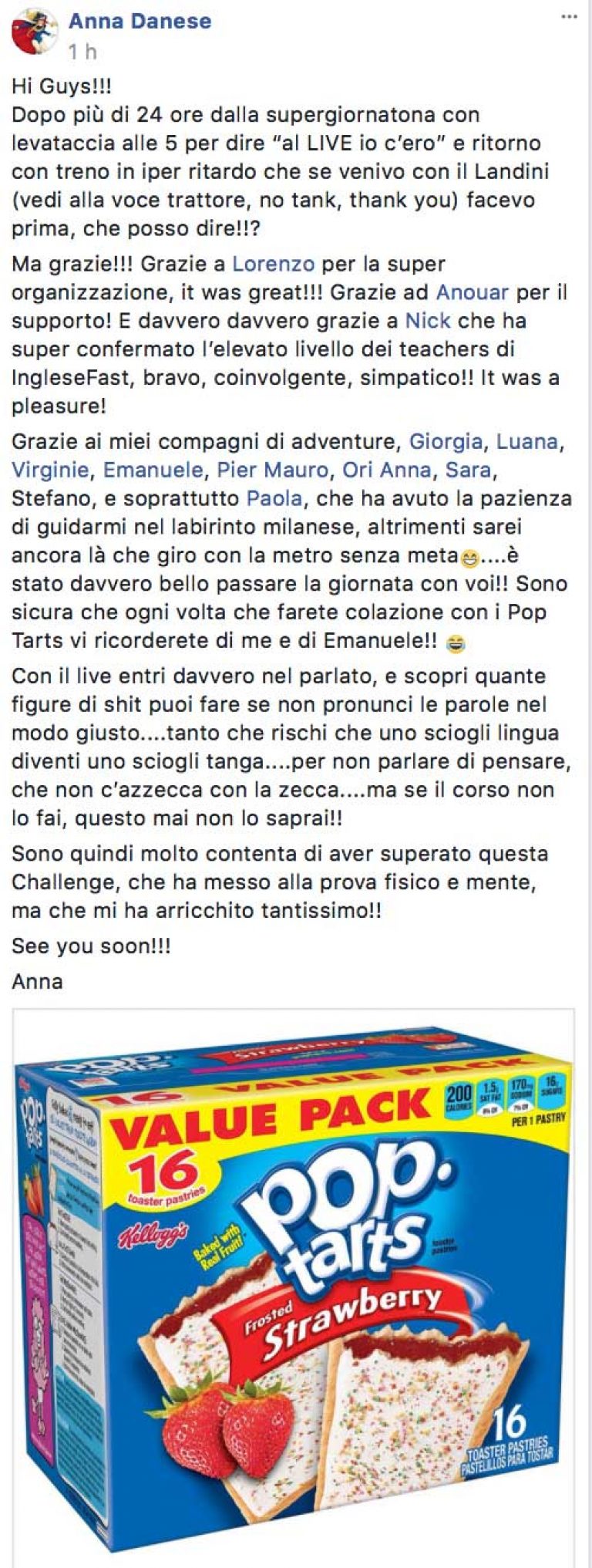 Anna Danese testimonianza IngleseFast