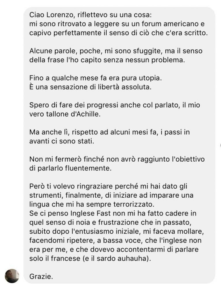 testimonianza AS IngleseFast