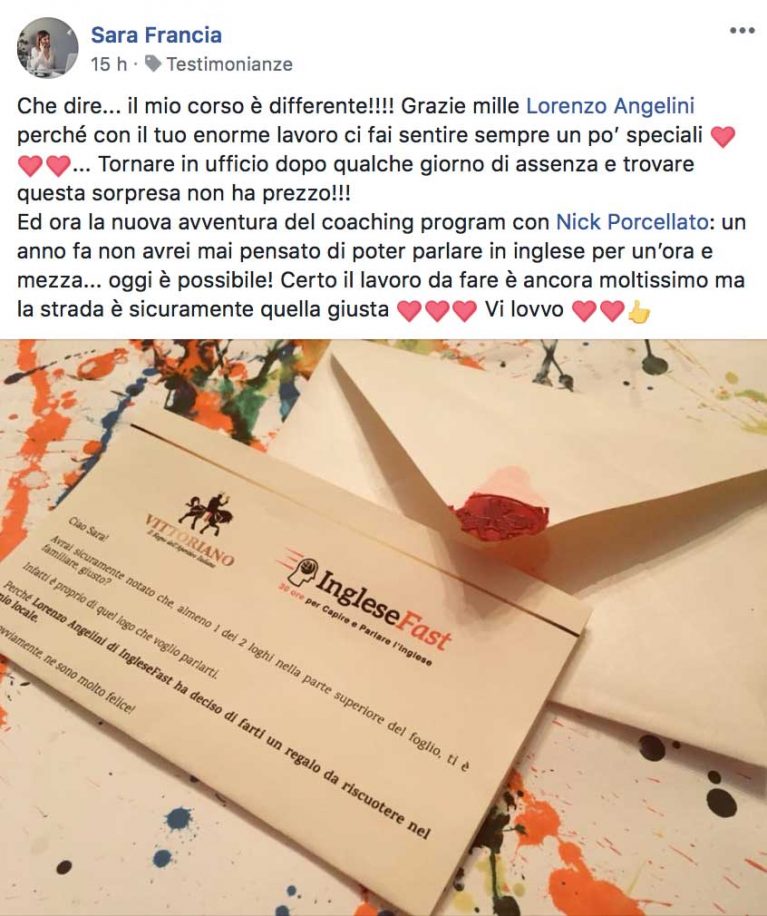 Sara Francia testimonianza IngleseFast