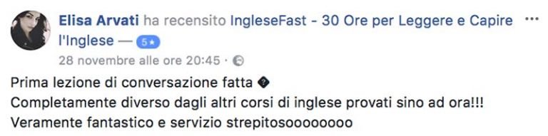 Elisa Arvati testimonianza AS IngleseFast