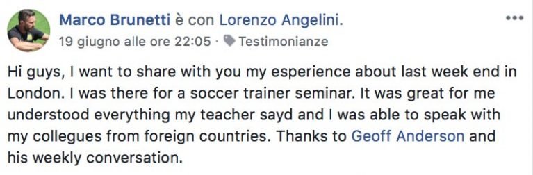 Marco Brunetti testimonianza AS IngleseFast