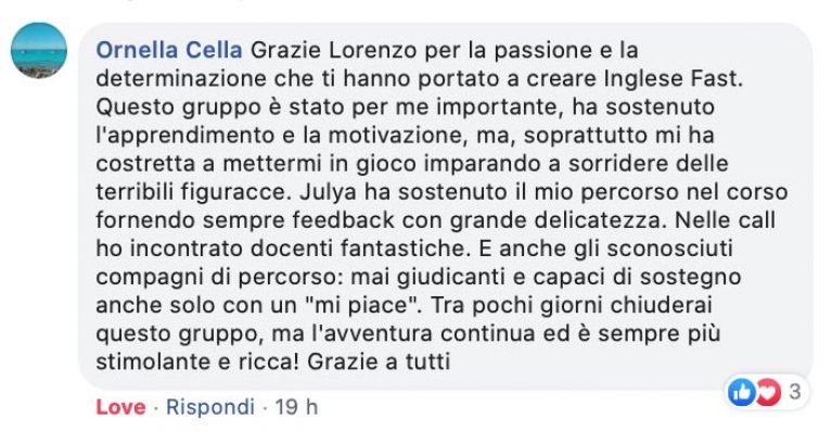 Ornella Cella testimonianza AS IngleseFast
