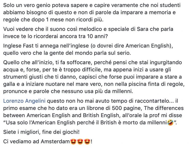 Cerato testimonianza AS IngleseFast