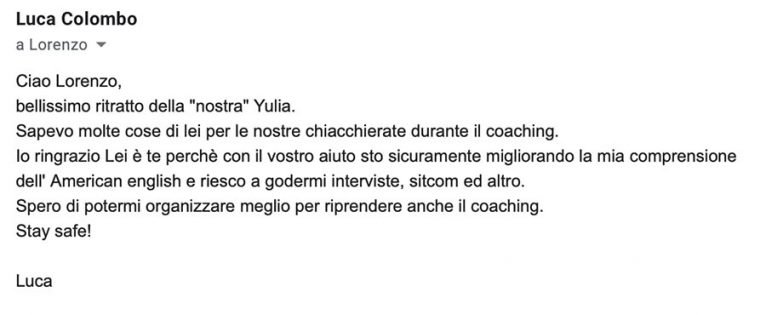 Luca Colombo testimonianza AS IngleseFast
