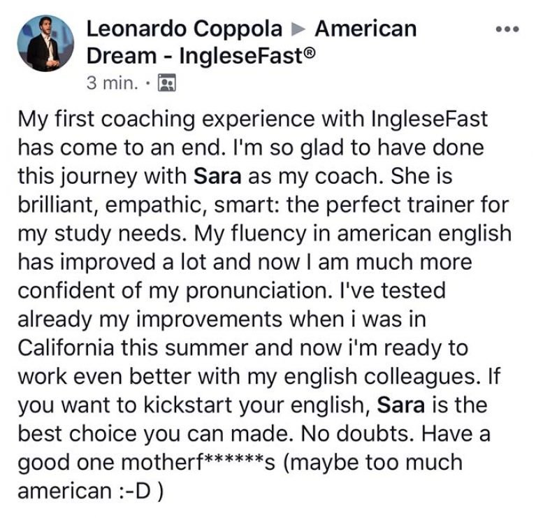Leonardo Coppola testimonianza AS IngleseFast