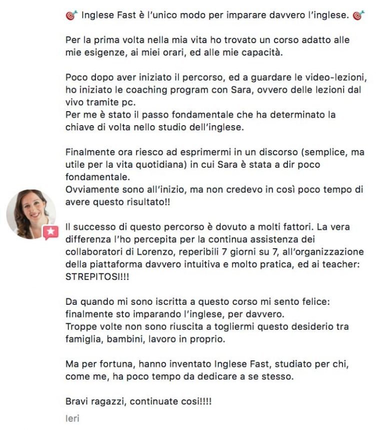 Dallatina testimonianza AS IngleseFast
