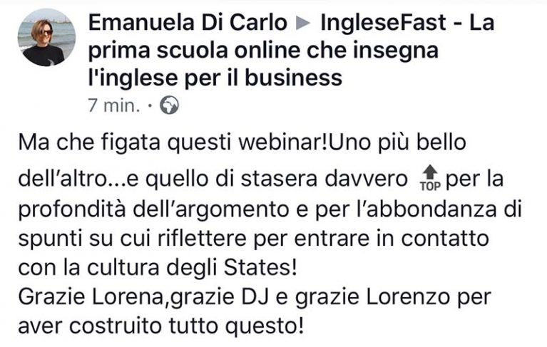 Emanuela Di Carlo testimonianza AS IngleseFast