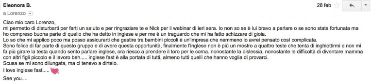 Eleonora B. testimonianza AS IngleseFast
