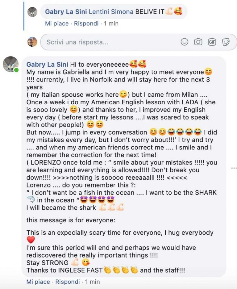 Gabry La Sini testimonianza AS IngleseFast