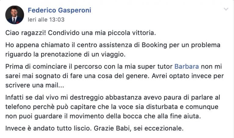 Federico Gasperoni testimonianza AS IngleseFast