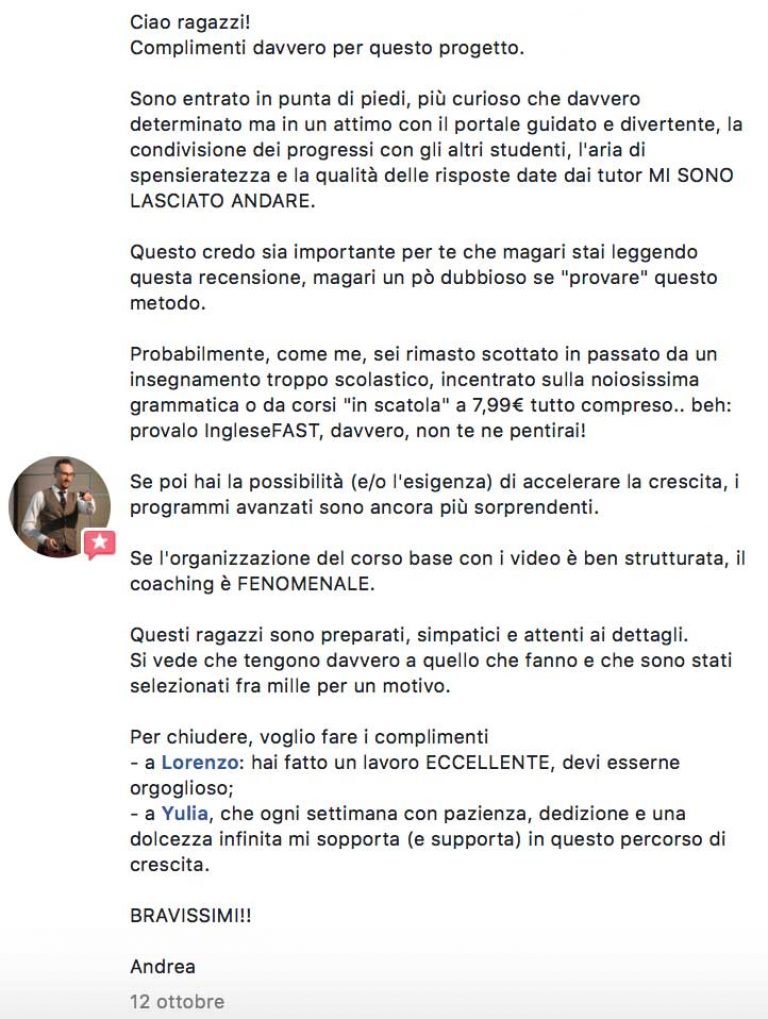 Marella testimonianza AS IngleseFast