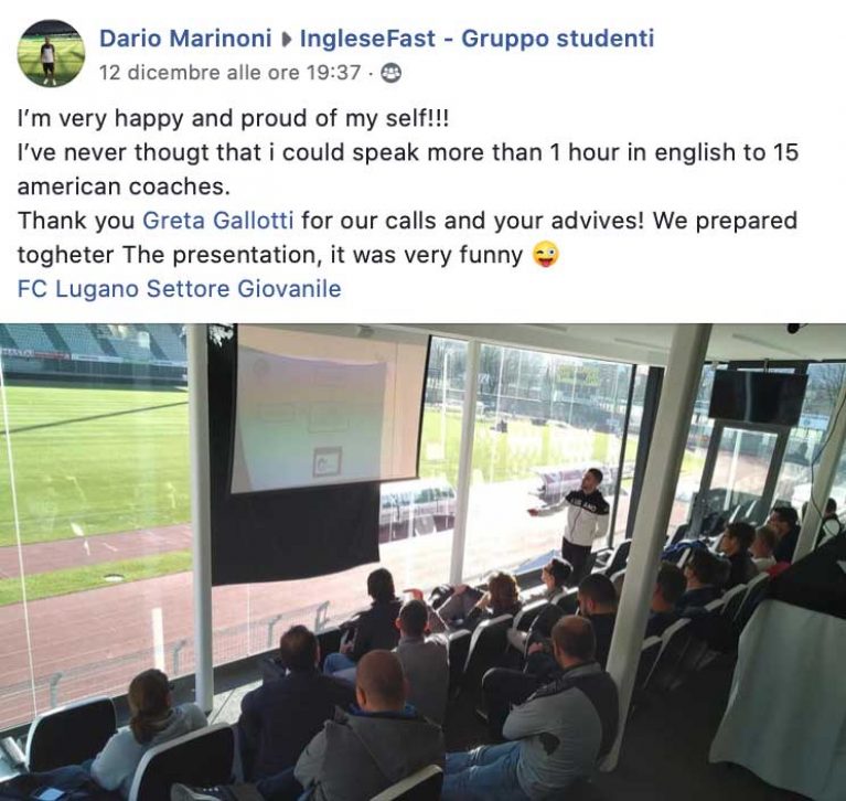 Dario Marinoni testimonianza AS IngleseFast