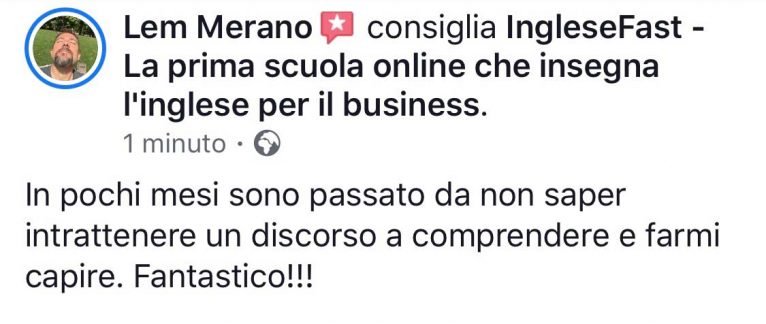 Lem Merano testimonianza AS IngleseFast