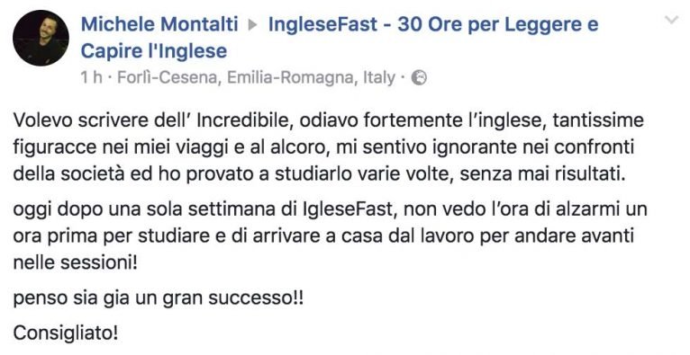 Michele Montalti testimonianza AS IngleseFast