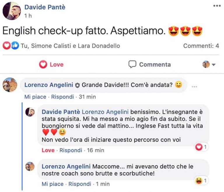 Davide Pantè testimonianza AS IngleseFast