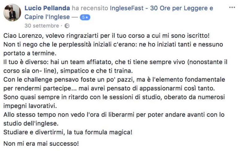 Lucio Pellanda testimonianza AS IngleseFast