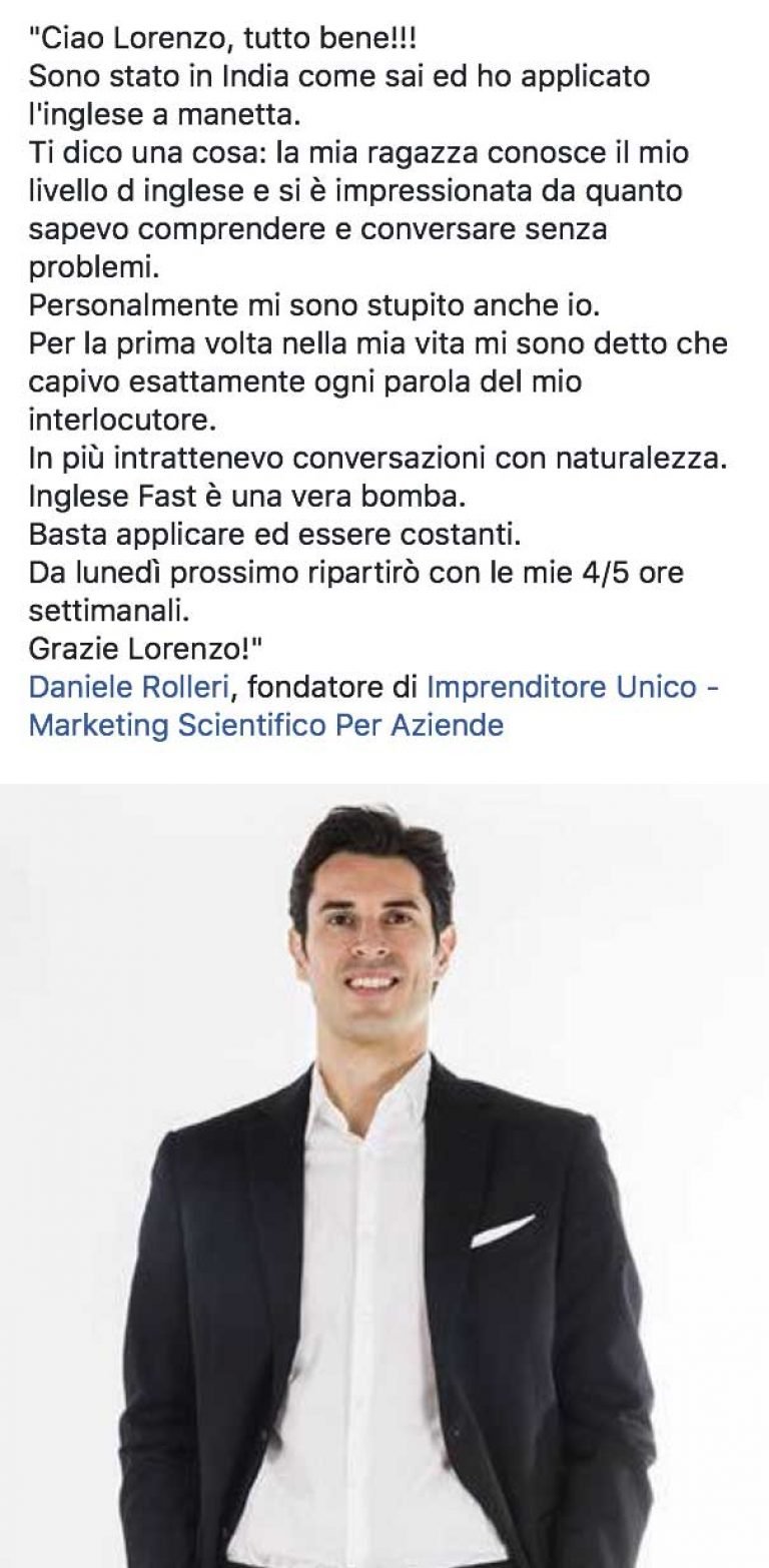 Daniele Rolleri testimonianza AS IngleseFast