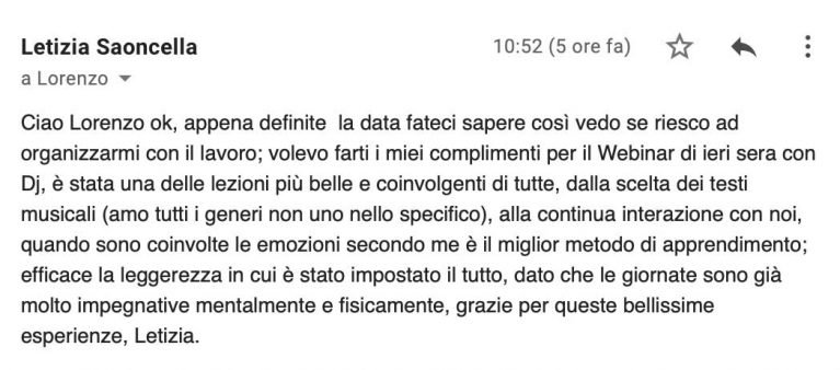 Letizia Saoncella testimonianza AS IngleseFast