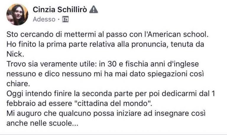 Cinzia Schillirò testimonianza AS IngleseFast