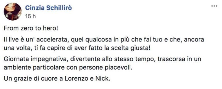 Cinzia Schillirò testimonianza AS IngleseFast