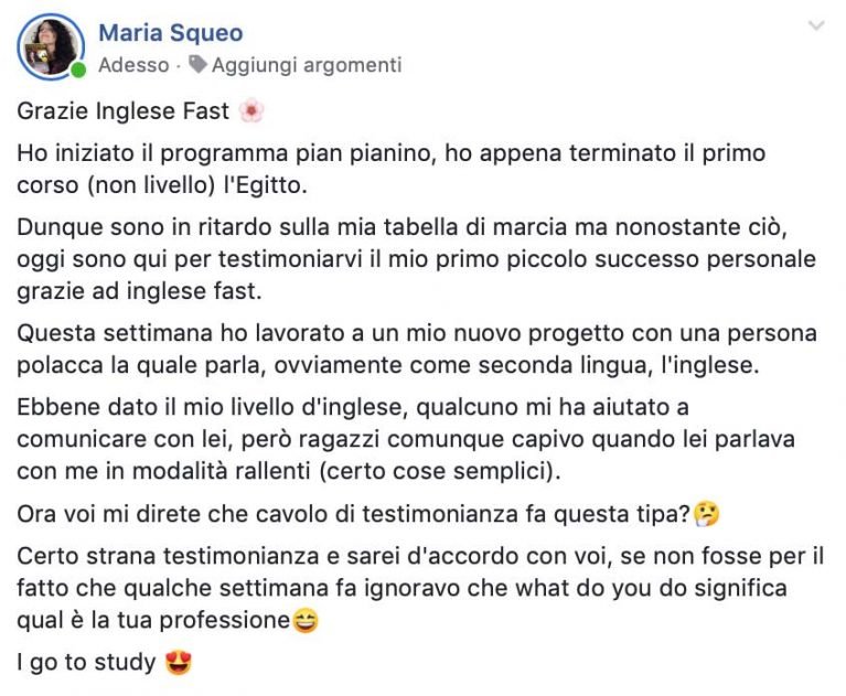 Maria Squeo testimonianza AS IngleseFast