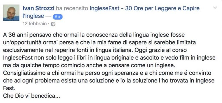 Ivan Strozzi testimonianza AS IngleseFast
