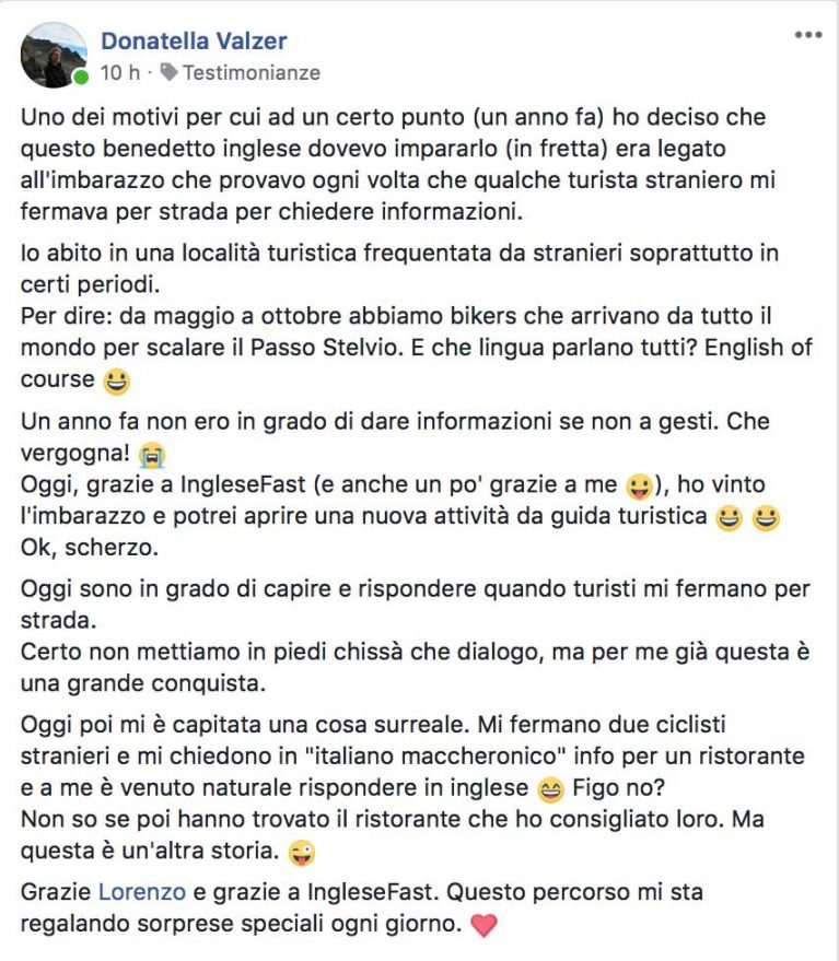 Donatella Valzer testimonianza AS IngleseFast