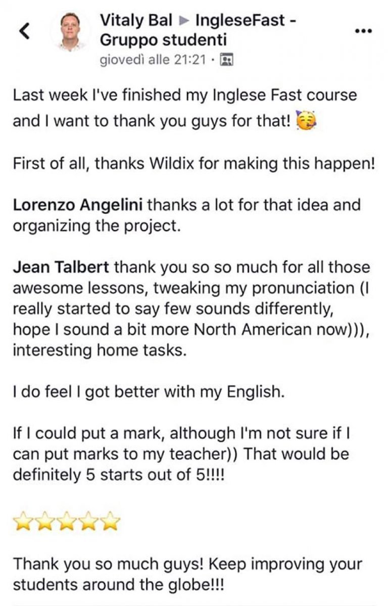 Vitaly Bal testimonianza AS IngleseFast